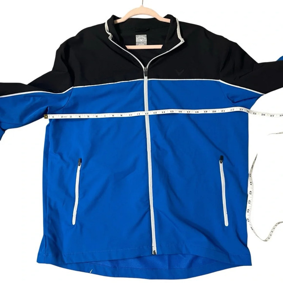 Men's Callaway Water Resistant Full Zip Golf Jacket Blue, Large - Picture 5 of 7